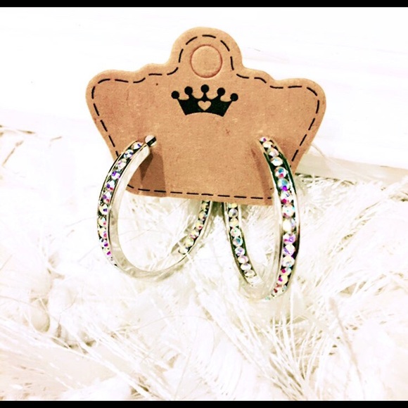 Jewelry - Silver Tone Inside Out Hoop Earrings